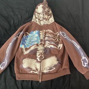 Brown skull hoodie